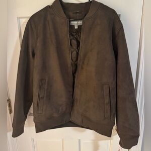 Michael Kors Men's Faux-suede Bomber Jacket Small - Brown- NWT